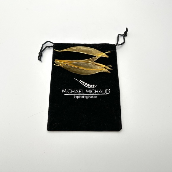 Eucalyptus Leaf Gold Collar Necklace by Michael Michaud — Signed — NWOT - Picture 3 of 9